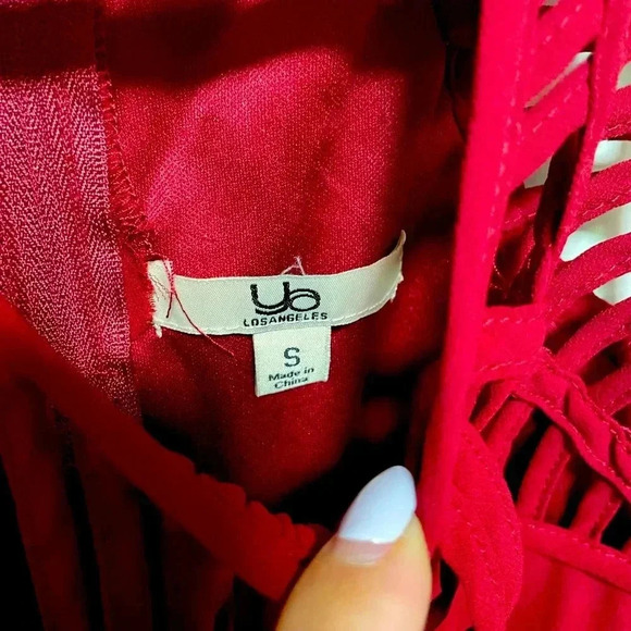 Dark red sleeveless shirt dress size S - Picture 2 of 3